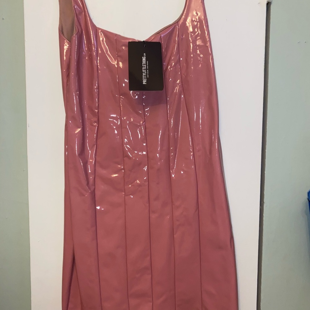 Brand new Barbie pink PU dress